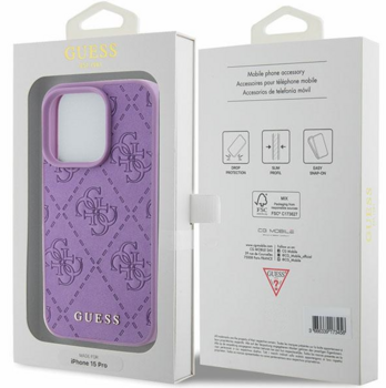 Guess PU Quilted 4G Classic Case Aizsargapvalks Priekš Apple iPhone 15 Pro (GUHCP15LP4EPMU)