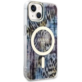 Guess GUHMP14SHLEOPWB Leopard MagSafe Aizsargapvalks priekš iPhone 14 / 15 / 13 6.1