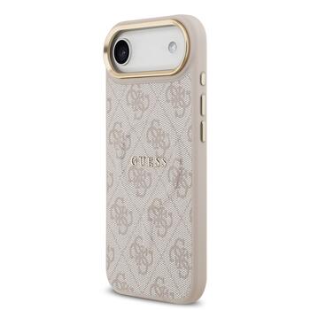 Guess PU Leather 4G Gold Frame MagSafe Case Aizsargapvalks priekš iPhone Air / rozā (GUHMP17MP4MSEGCP)