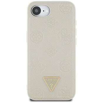 Case Guess Grained Hot Stamp Peony Triangle Logo MagSafe Защитный чехол для iPhone 16e / бежевый (GUHMPSE4PGBTME)