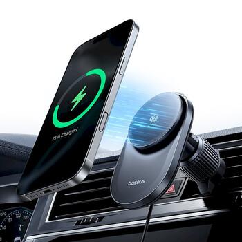 Baseus PrimeTrip VC2 Pro Cooling Magnetic Clamp Car Mount Автомобильный держатель с беспроводной зарядкой 25W / космический чёрный (C0013N00)