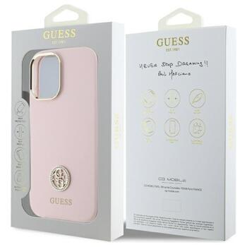 Guess GUHCP16SM4DGPP Silicone Logo Strass 4G Защитный чехол для iPhone 16 6.1