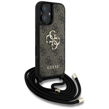 Guess 4G Big Logo Cord Stap Crossbody Защитный чехол для iPhone 16 Plus / коричневый (GUHCP16MP4GMGCRW)