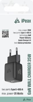 iPeax GaN USB-C / USB Зарядное Устройство 35W (90010127)