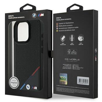 BMW M Perforated Tricolor Line MagSafe Защитный Чехол для Apple iPhone 16 Pro (BMHMP16L23PUPDK)