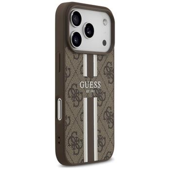 Guess 4G Printed Stripes MagSafe Case Защитный чехол для iPhone 17 Pro / коричневый (GUHMP17LP4RPSW)