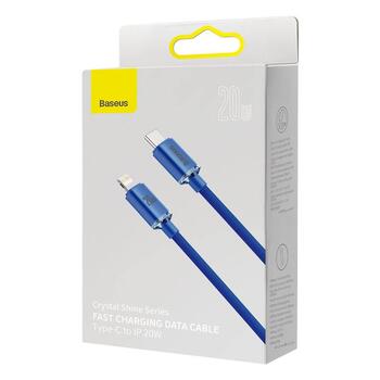 Baseus Crystal Shine Series Кабель для передачи данных USB-C to Lightning 20W 1,2m / синий (CAJY000203)