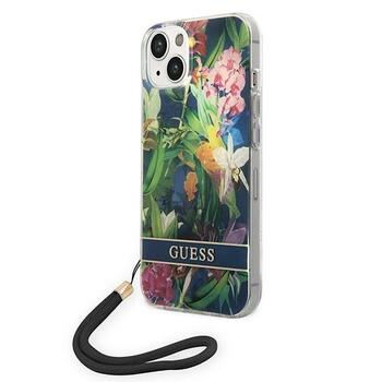Guess GUOHCP14SHFLSB Защитный чехол Flower Strap для iPhone 14 / 15 / 13 6.1