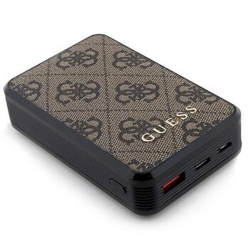 Guess Powerbank 18W GUPB10DP4GEGW 10000mAh 4G Leather Metal Logo Зарядная батарея / коричневый (GUPB10DP4GEGW)