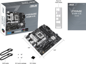 Asus Prime B760M-A D4-CSM Mātesplate Intel B760 / LGA 1700 / Micro-ATX (90MB1D00-M0EAYC)