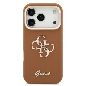Guess PU Grained 4G Logo Stand Camera Frame Case Защитный чехол для iPhone 17 Pro / коричневый (GUHCP17LPCS4GSW)
