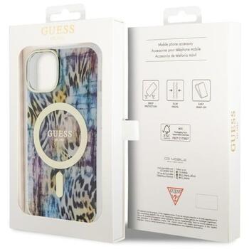 Guess GUHMP14SHLEOPWB Leopard MagSafe Aizsargapvalks priekš iPhone 14 / 15 / 13 6.1