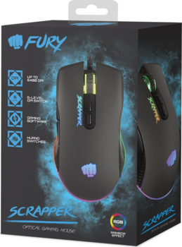 Fury Scrapper Gaming Vadu Spēļu Pele 6400 DPI (NFU-1699)