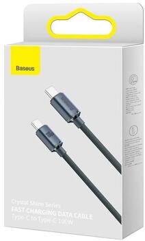 Baseus Crystal Shine Series Data Cable Datu kabelis USB-C uz USB-C 100W 1.2m / melns (CAJY000601)
