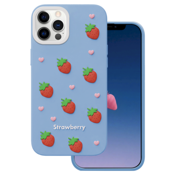 Mocco Strawberry Back Case Чехол для телефона Apple iPhone 12 / 12 Pro (MO-SBC-IP-12-BL)