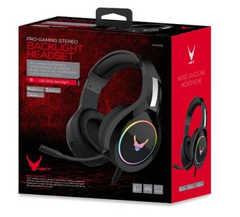 Varr VH6060B Pro Gaming Spēļu Stereo Austiņas ar Mikrofonu / LED / 3.5mm Audio un USB pieslēgumu (VH6060B)