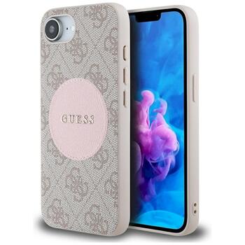 Guess 4G Circle Classic Logo MagSafe Защитный чехол для iPhone 16e / 17e / розовый (GUHMPSE4P4PGRSGP)