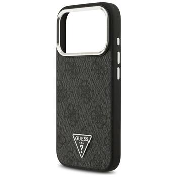 Guess 4G Triangle Logo MagSafe Case Защитный чехол для iPhone 17 Pro / чёрно-серебристый (GUHMP17LP4TSRCMK)