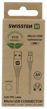 Swissten Eco Friendly Fast Charge 3A Micro USB Кабель Для Зарядки и Переноса Данных 1.2m (71504300ECO)