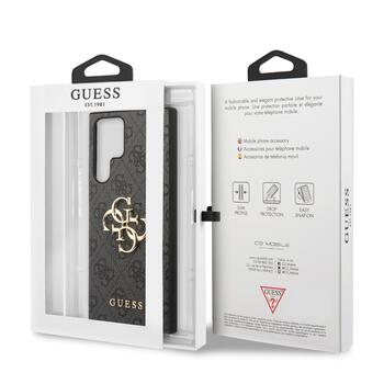 Guess PU 4G Metal Logo Case Защитный чехол для Samsung Galaxy S24 Ultra / серый (GUHCS24L4GMGGR)
