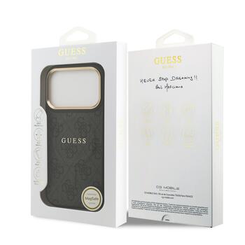 Guess PU Leather 4G Gold Frame MagSafe Case Чехол для Apple iPhone 17 Pro (GUHMP17LP4MSEGCK)