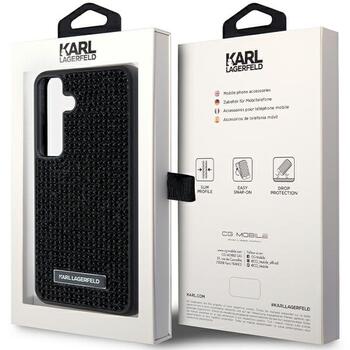 Karl Lagerfeld KLHCS24MHDSPRK Hardcase Rhinestone Metal Logo Aizsargapvalks priekš S24+ S926 / melns (KLHCS24MHDSPRK)