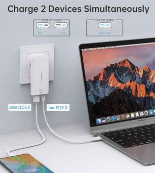 Choetech PD6011 Wall Сharger USB-C 67W PPS / PD3.0 / QC3.0 (PD6011-W)