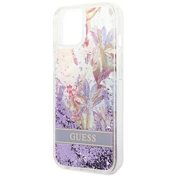 Guess GUHCP14MLFLSU Flower Liquid Glitter Защитный чехол для iPhone 14 Plus / 15 Plus 6.7