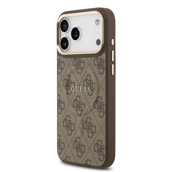 Guess PU Leather 4G Gold Frame MagSafe Case Чехол для Apple iPhone 17 Pro Max (GUHMP17XP4MSEGCW)