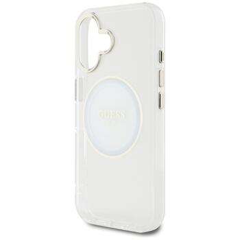 Case Guess IML Metal Colored Circle Classic Logo MagSafe Защитный чехол для iPhone 16 / белый (GUHMP16SHTDRCEDH)