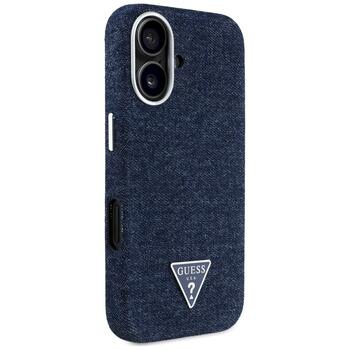 Case Guess Denim Triangle Logo MagSafe Защитный чехол для iPhone 16 / синий (GUHMP16SRJFWTLB)
