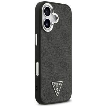 Case Guess 4G Triangle Logo MagSafe Aizsargapvalks priekš iPhone 17 / melns/sudraba (GUHMP17SP4TSRCMK)