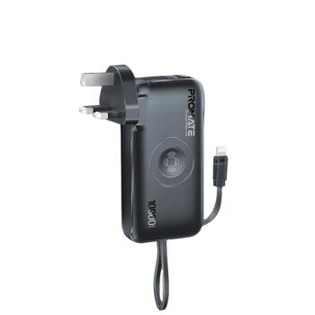Promate PowerPack-10i Переносная зарядная батарея 22W / 10000mAh / USB-C / QC3.0 / iWatch 2,5W / 220V EU/US/UK (POWERPACK10I)