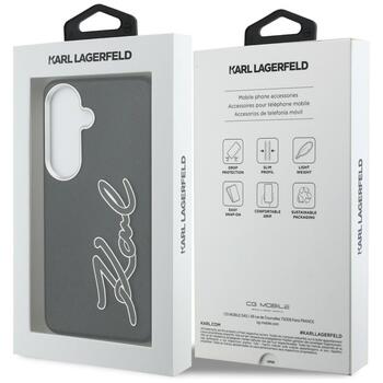 Karl Lagerfeld Grained Signature Metal Resin Logo Защитный чехол для Samsung Galaxy S26 / чёрный (KLHCS26SPGFKSRSK)