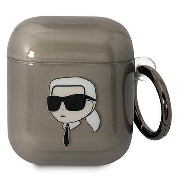 Karl Lagerfeld KLA2HNIKTCK AirPods 1/2 cover Aizsargapvalks priekš AirPods 1/2 Karl`s Head / melns (KLA2HNIKTCK)
