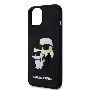 Karl Lagerfeld 3D Rubber Karl and Choupette Case Защитный чехол для iPhone 13 / чёрный (KLHCP13M3DRKCNK)