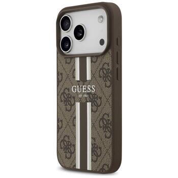 Guess 4G Printed Stripes MagSafe Case Защитный чехол для iPhone 17 Pro / коричневый (GUHMP17LP4RPSW)
