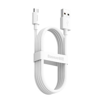 Baseus Simple Wisdom Data Cable Kit Кабель для передачи данных USB to Micro 2.1A (2PCS/Set) 1.5m / белый (TZCAMZJ-02)