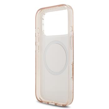 Guess IML Flowers Allover Strap MagSafe Case Защитный чехол для iPhone 17 Pro / розовый (GUHMP17LHCPOFPP)