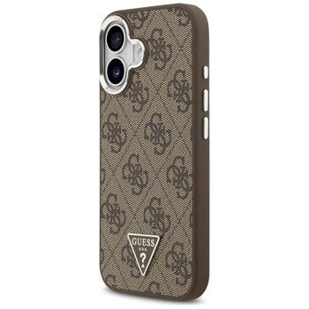 Case Guess 4G Triangle Logo MagSafe Защитный чехол для iPhone 17 / коричневый (GUHMP17SP4TSRCMW)