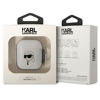 Karl Lagerfeld KLA2HNIKTCT AirPods 1/2 cover Защитный чехол Karl`s Head / прозрачный (KLA2HNIKTCT)