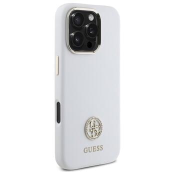 Guess GUHCP16LM4DGPH Silicone Logo Strass 4G Защитный чехол для iPhone 16 Pro 6.3
