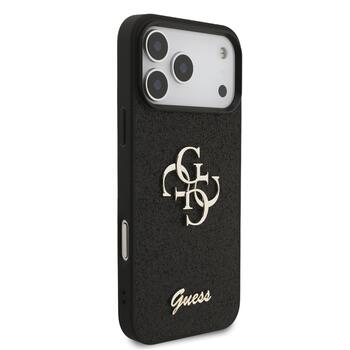 Guess PU Fixed Glitter 4G Metal Logo Case Чехол для Apple iPhone 17 Pro Max (GUHCP17XHG4SGK)