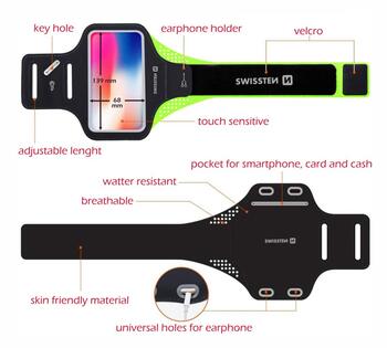 Swissten Чехол- Повязка на руку для телефонов до 6 дюймов (SW-ARM-BAND6)
