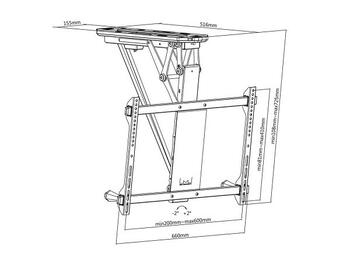 Multibrackets MB-7888 TV griestu motorizēts kronšteins televizoriem līdz 70