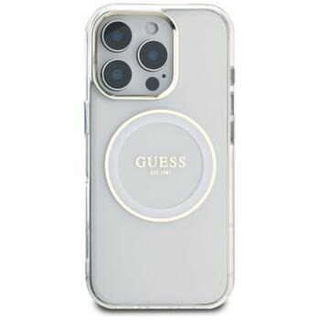 Guess IML Metal Colored Circle Classic Logo MagSafe Защитный чехол для iPhone 16 Pro / белый (GUHMP16LHTDRCEDH)