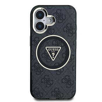 Guess IML 4G Glitter and Triangle Logo MagSafe Aizsargapvalks priekš Apple iPhone 16 (GUHMP16SHG4PRTGK)