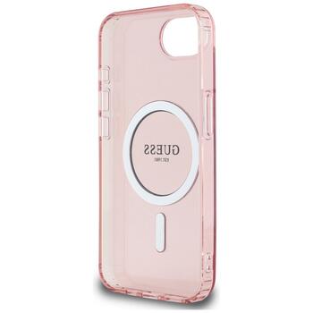 Guess IML Glitter Circle MagSafe Case Aizsargapvalks priekš iPhone 16e/17e / rozā (GUHMPSE4HFGEREP)
