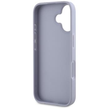 Guess Hot Stamp 4G Pattern Triangle Metal Logo Case Aizsargapvalks priekš iPhone 16 / violets (GUHCP16SPGP4STRU)