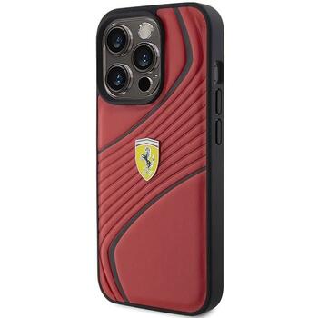 Ferrari Twist Metal Logo Back Case Aizsargapvalks Priekš Apple iPhone 15 Pro (FEHCP15LPTWR)